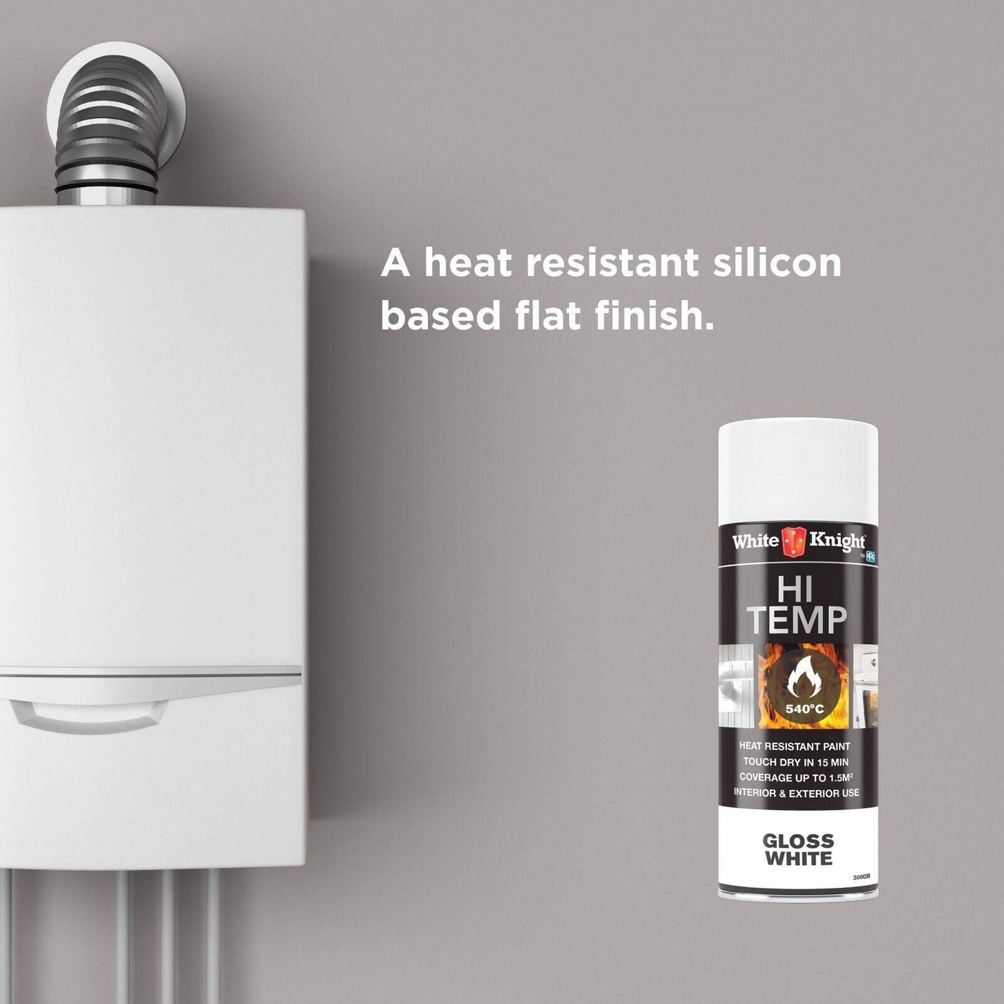 White Knight Hi Temp Spray Paint - 300g - Gloss White