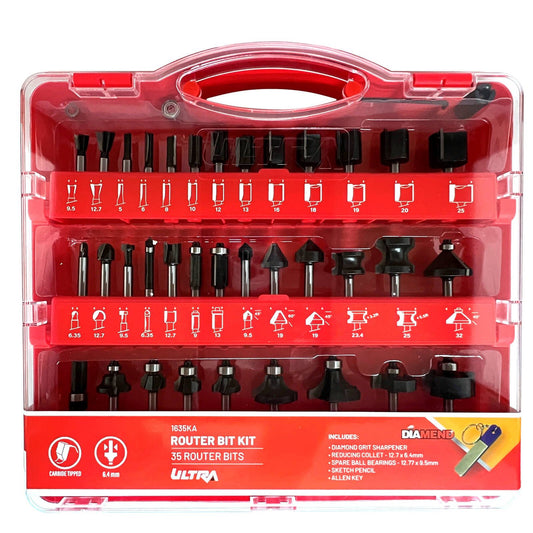 Ultra 35 Piece Router Bit Kit - Carbide Tipped
