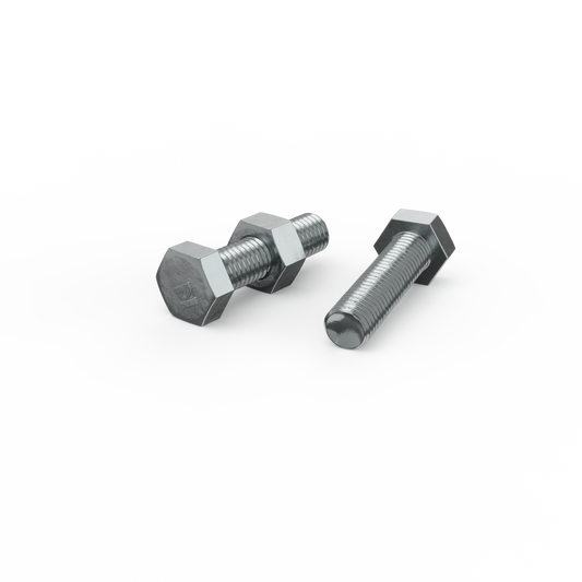 Zenith M10 x 40mm Zinc Plated Hex Head Bolts and Nuts - 25 Pack