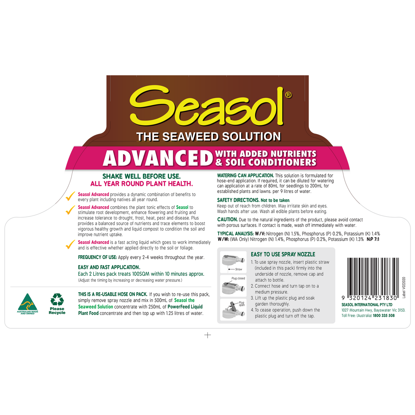 Seasol Advanced Health Tonic - 2L - 2 Pack
