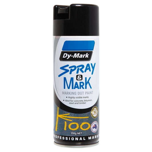 Dy-Mark Black Spray Paint 350g Toluene-Free High Opacity