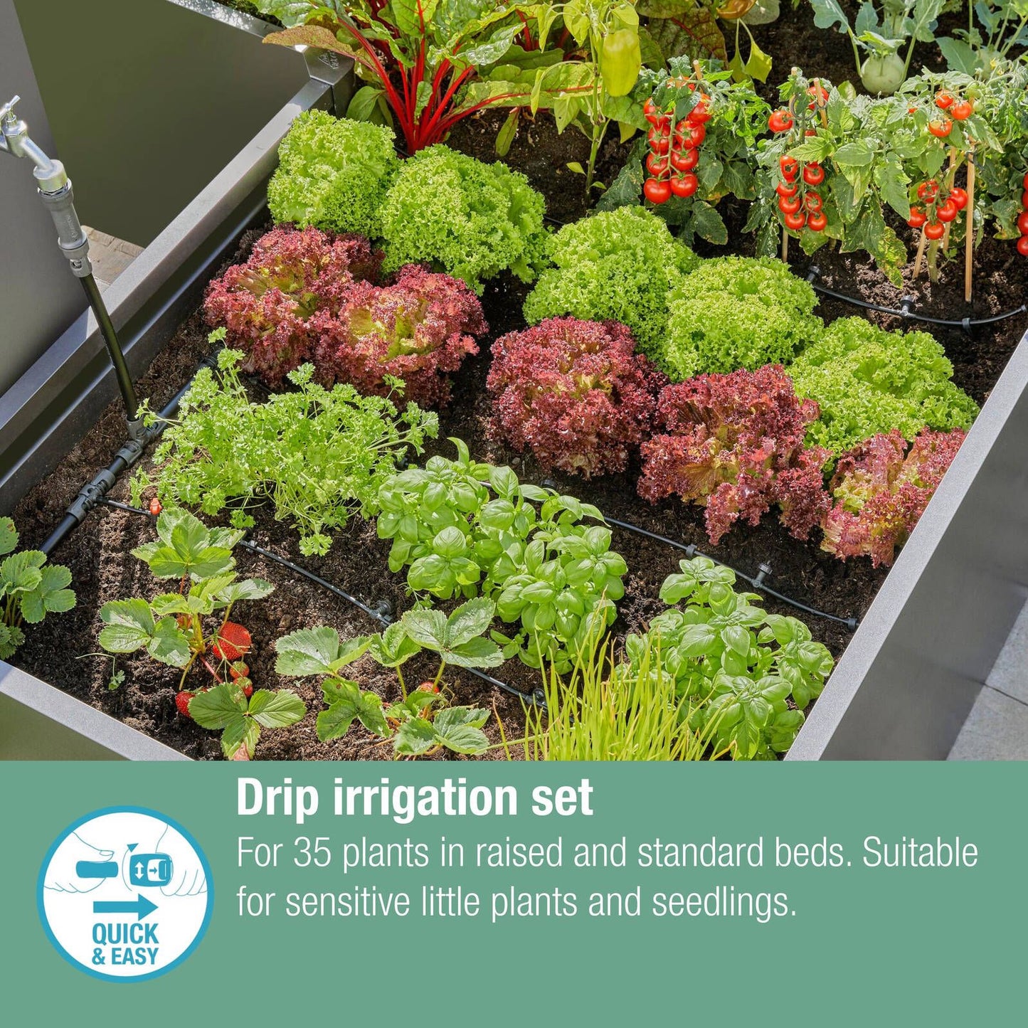 Gardena Micro Irrigation Garden Bed Set - 35 Plants - 440 x 445mm