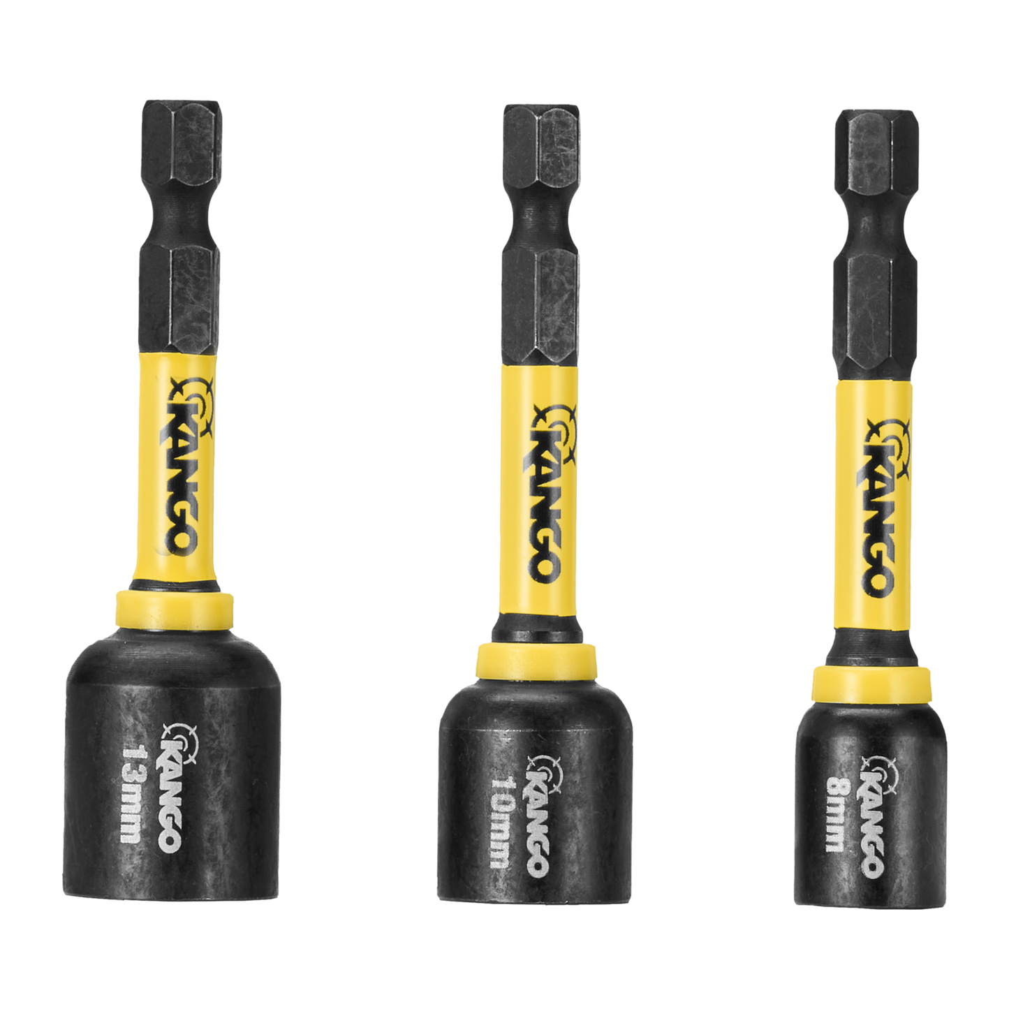 Kango Hypertorque Magnetic Nut Setters - 65mm - M5,M6,M8 - 3 Pack