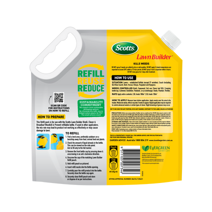 Scotts Lawn Builder Bindii Clover Broadleaf Weedkill Prevent Refill Pouch - 2.5kg
