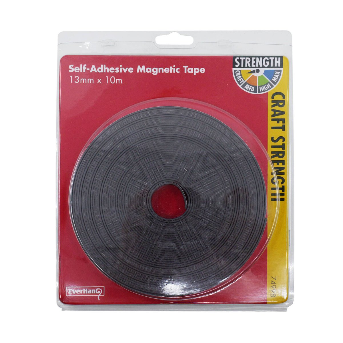 Everhang Magnetic Strip 10m x 13mm Flexible Adhesive for Crafts