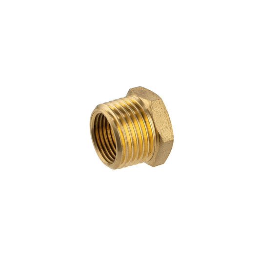Brasshards Brass Threaded Reducing Hex Bush - 15 x 10mm