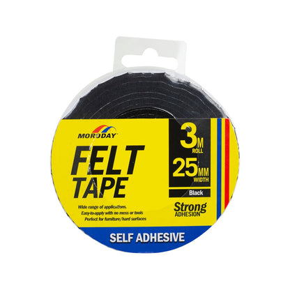Moroday Felt Scratch Saver Tape - 25mm x 3m - Reduces Noise - Self Adhesive