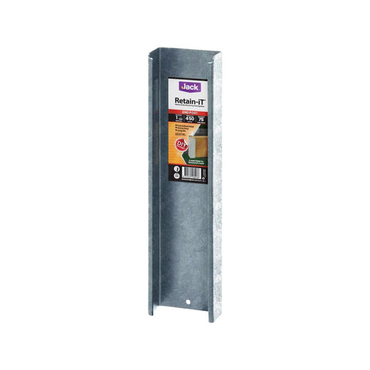 Jack End Post - 75 x 450mm - Galvanised Steel - Durable Retaining Solution