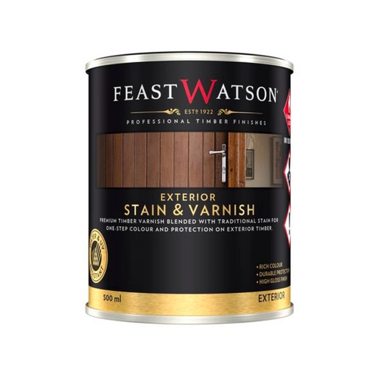 Feast Watson Exterior Stain And Varnish - 500ml - Black - UV Resistant
