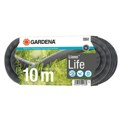 Gardena Textile Hose Liano Life - 13mm x 10m - Black