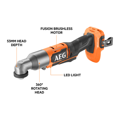 AEG Fusion Right Angled Impact Driver - 18V - 150Nm - Skin Only