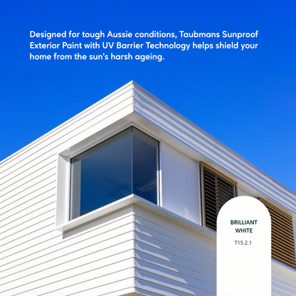 Taubmans White Low Sheen Exterior Paint - 4L