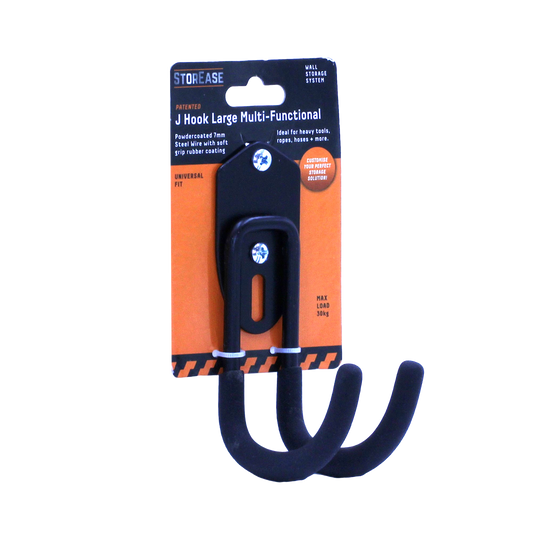 Storease Large Wall Storage System J Hook - 30kg - Black