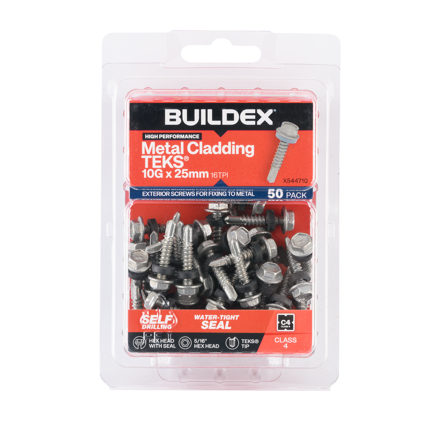 Buildex Cladding Fencing Teks Screws - 10g x 25mm - 50 Pack