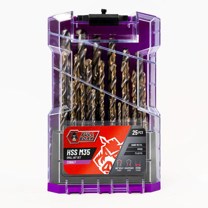 Full Boar HSS M35 Drill Bit Set - 25 Piece