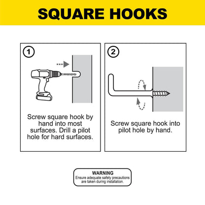 Everhang White PVC Square Hook - 38mm - 3 Pack