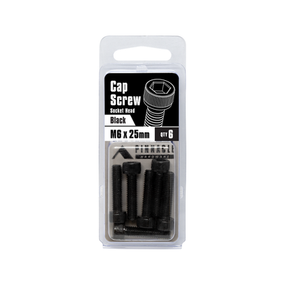 Pinnacle Black Oxide Socket Head Cap Screws - M6 x 25mm - 6 Pack