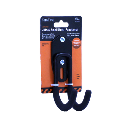 Storease Small Wall Storage System J Hook - 30kg - 40 x 120 x 70mm - Black