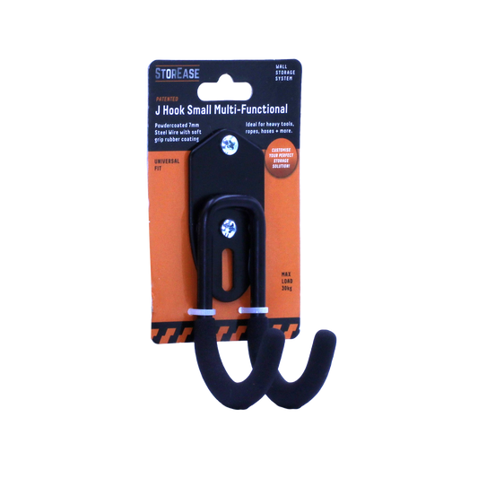 Storease Small Wall Storage System J Hook - 30kg - 40 x 120 x 70mm - Black