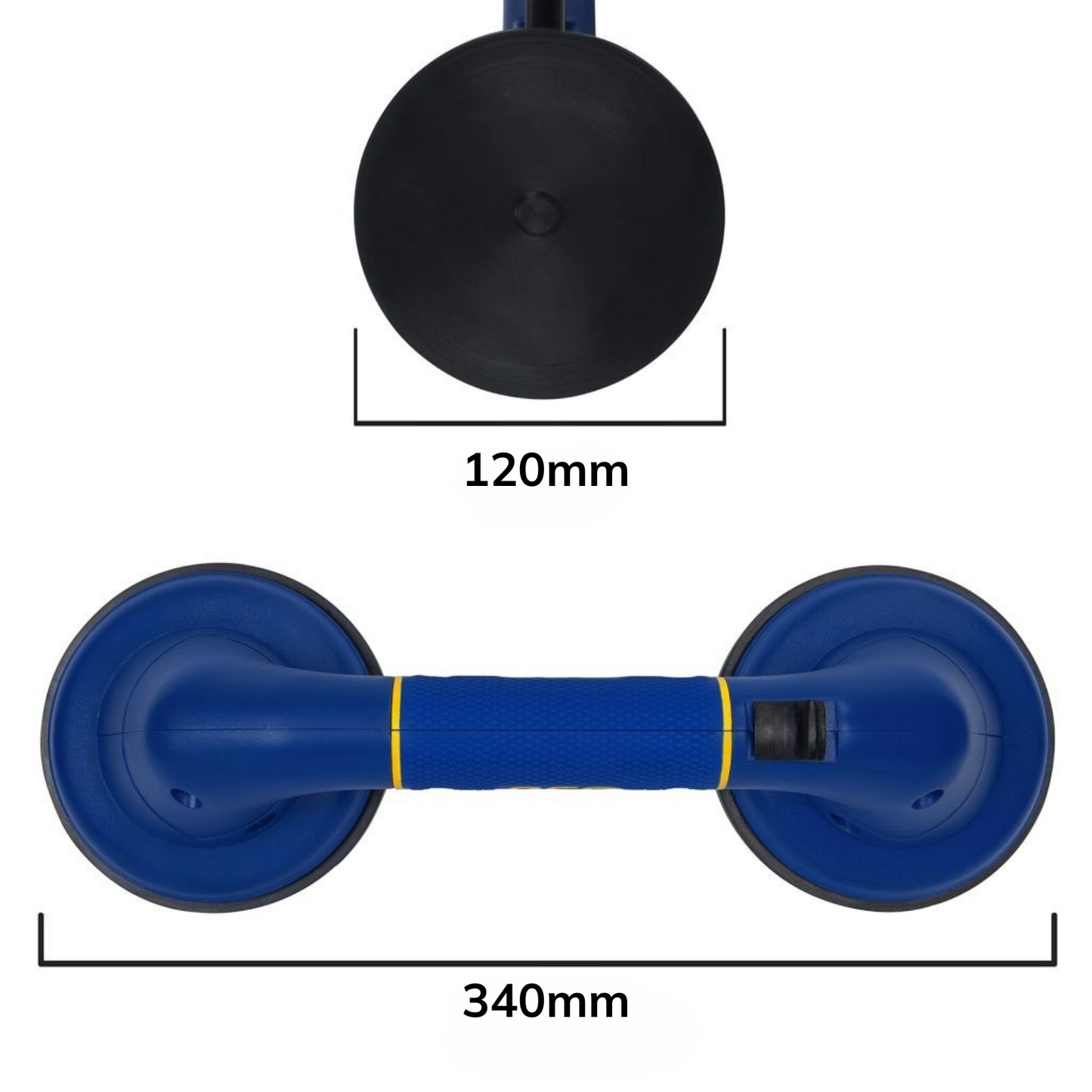 QEP ProMAXGrip Double Suction Cup - 80kg - 120 x 340mm - Black
