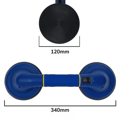 QEP ProMAXGrip Double Suction Cup - 80kg - 120 x 340mm - Black