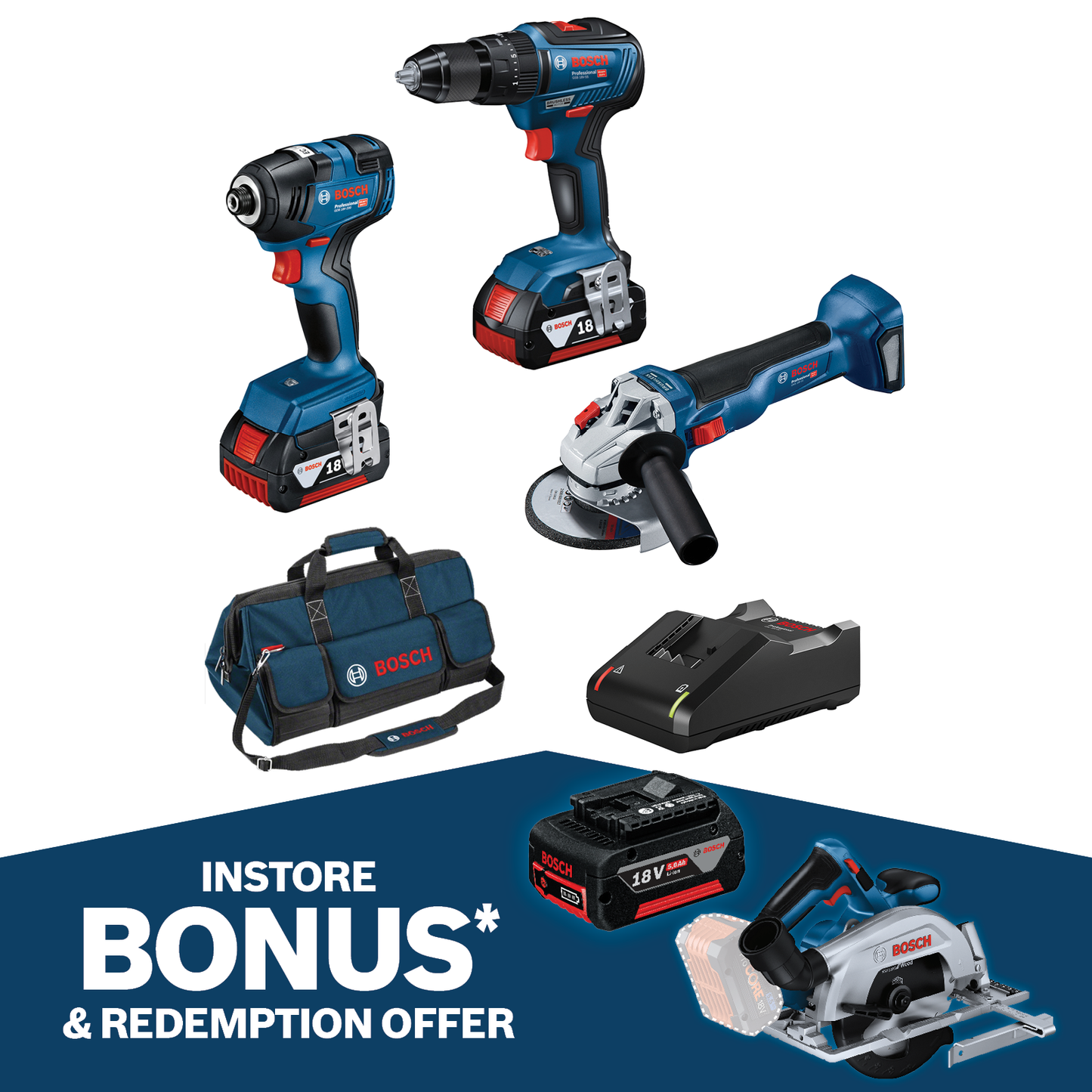 Bosch Brushless Combo Kit - 18V - 3 Piece