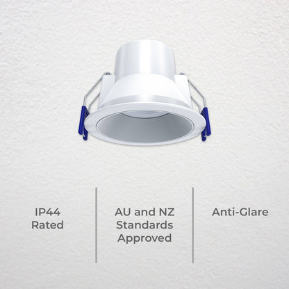 Deta Tri-Colour Dimmable LED Downlight - 6W - 86mm - White