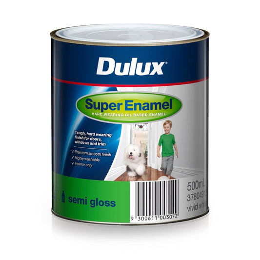 Dulux Super Enamel Paint - 500ml - Semi Gloss Vivid White