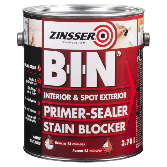 Zinsser B.I.N Interior & Spot Exterior Primer-Sealer Stain Blocker 3.78L
