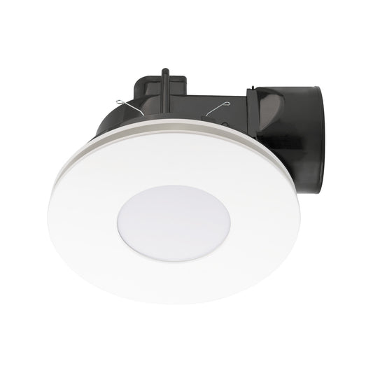 Mercator White Plug In Round Exhaust Fan With Tri Colour LED Light - 290mm