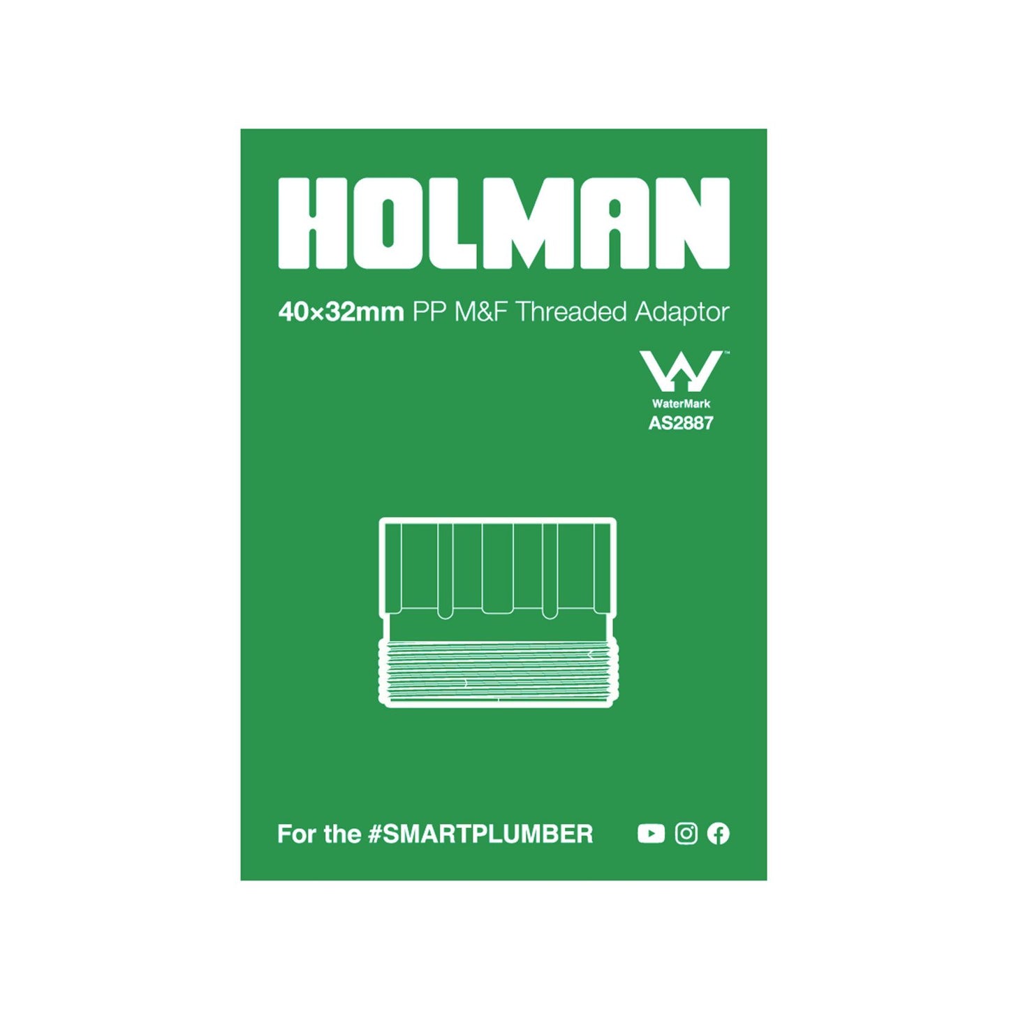 Holman Threaded Adaptor - 32 x 40mm