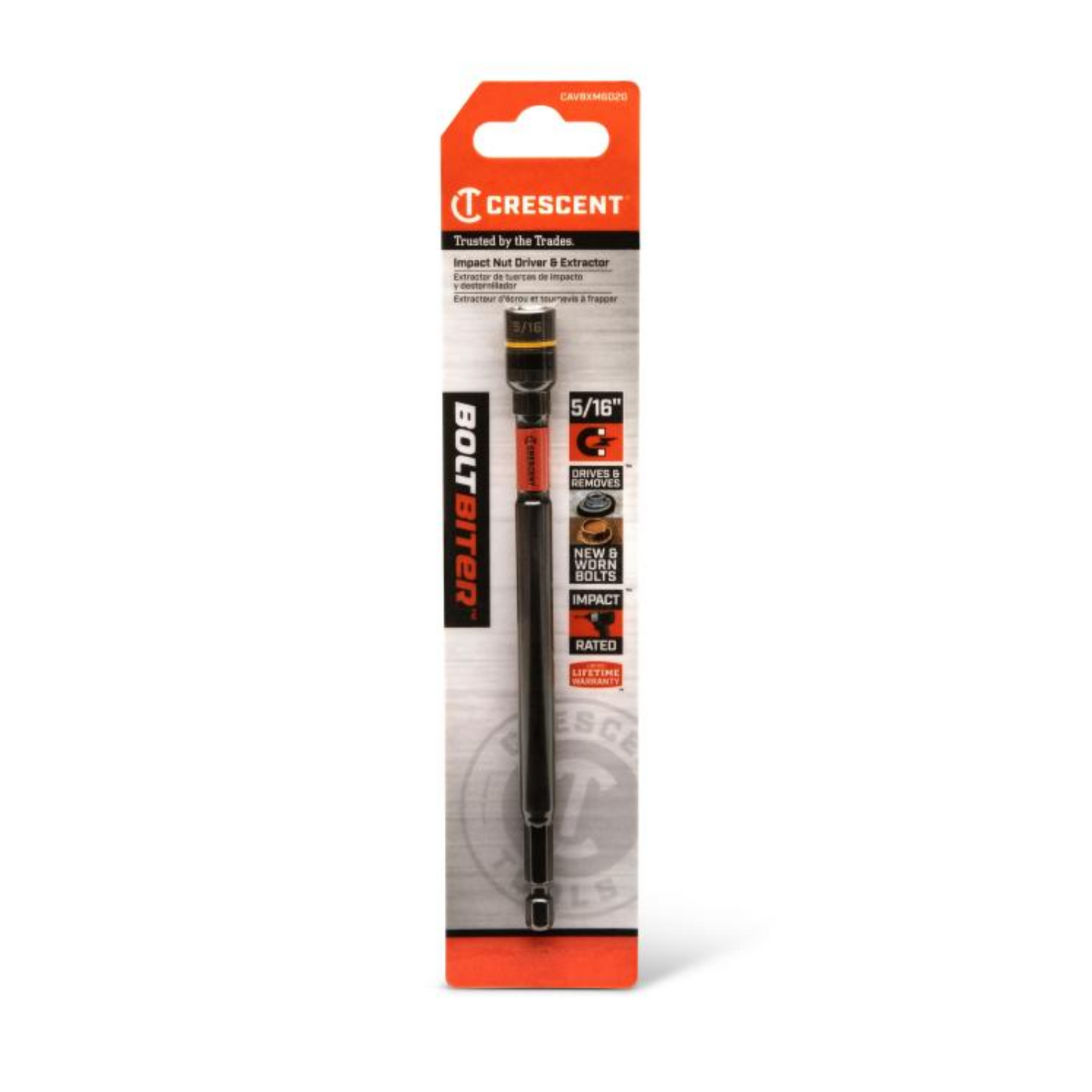 Crescent Bolt Biter Magnetic Impact Nut Driver & Extractor - 5/16" x 6"