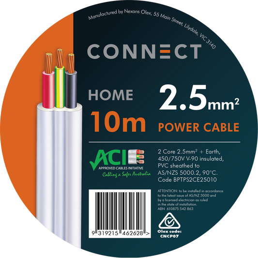 Cable Elec Twin Earth Connect - 2.5mm x 10m
