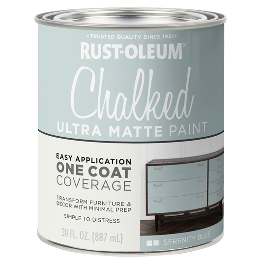 Rust Oleum Chalked Ultra Matte Paint Serenity Blue 887ml