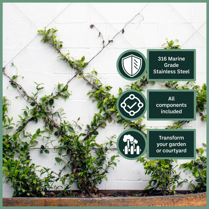 Garden Zen Tensioned Wire Wall Plant Trainer Kit - 5m