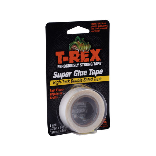 T Rex Clear Double Sided Super Glue Tape - 19mm x 4.5m