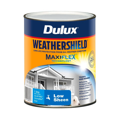 Dulux Weathershield Low Sheen Exterior Paint - 1L - Blue