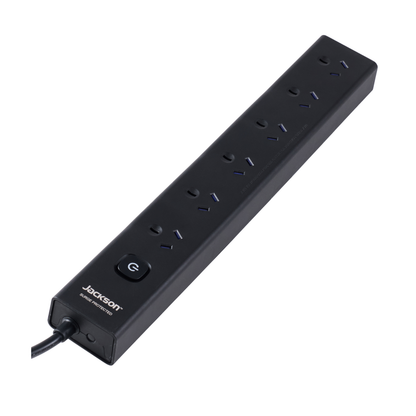 Jackson Powerboard - 6 Outlet - 1.8m - Black