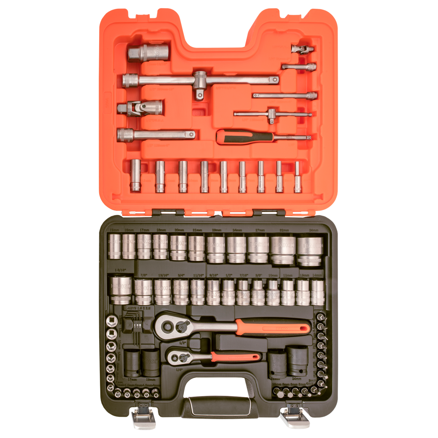 Bahco Square Drive Socket Set - 1/4" & 1/2" - 25 Piece