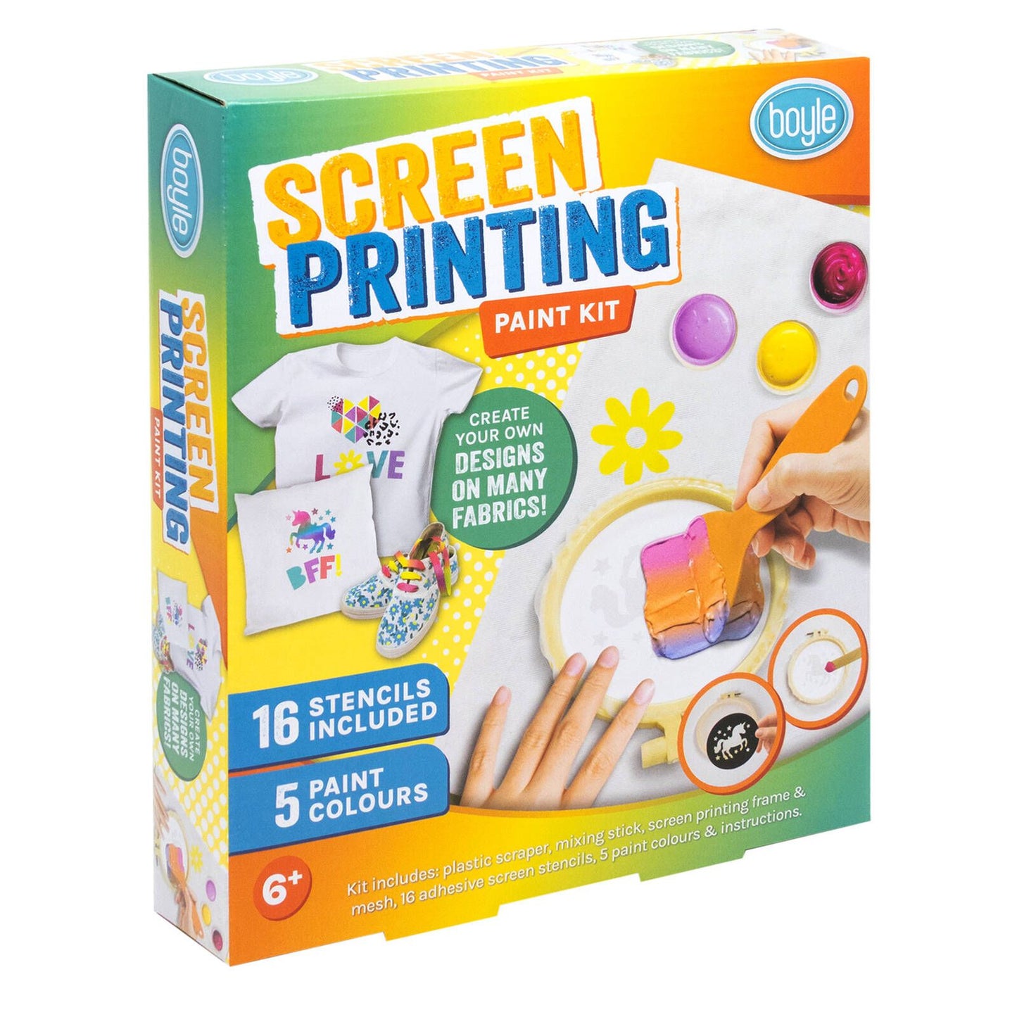 Boyle DIY Screen Printing Paint Kit - 5 Colours