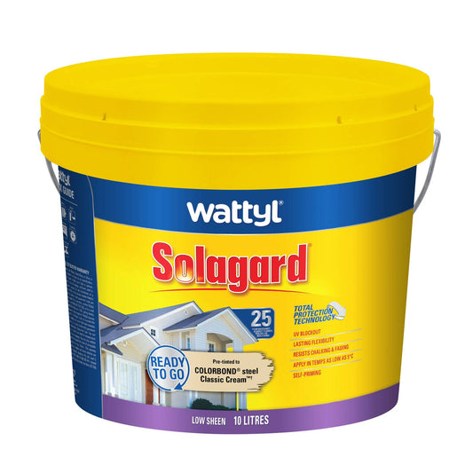 Wattyl Solagard Exterior Paint - 10L - Classic Cream - Low Sheen