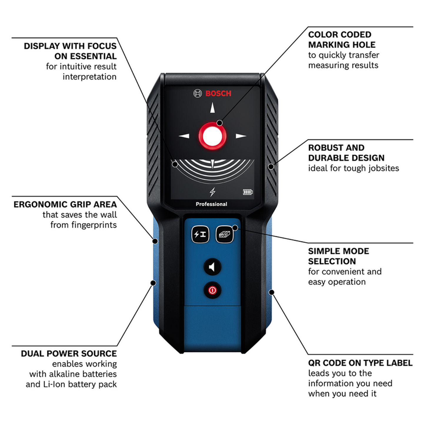 Bosch Professional Cordless Detector - GMS 120-27 - 120mm