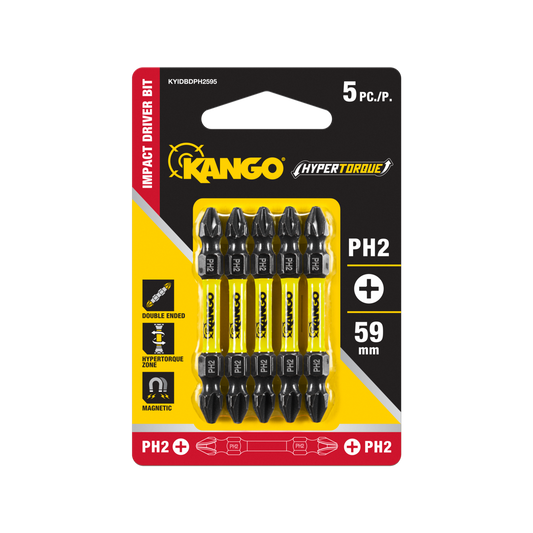 Kango HYPERTORQUE Double Ended Impact Driver Bits 59mm PH2 5 Pack