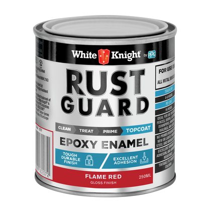 White Knight Rust Guard Epoxy Enamel Paint - 250ml - Flame Red