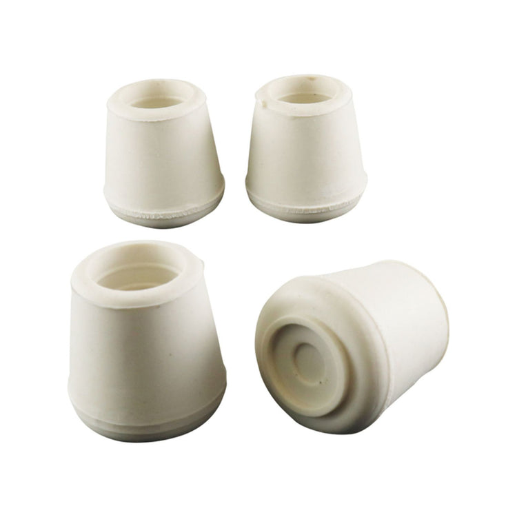 Surface Gard White Round Rubber Chair Tips 16mm 4 Pack