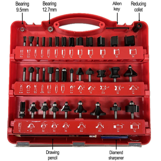 Ultra 35 Piece Router Bit Kit - Carbide Tipped