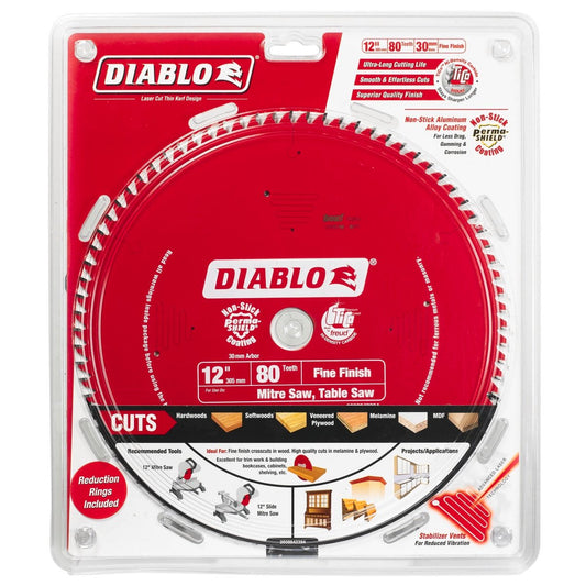 Diablo 12" Mitre/Table Saw Blade 80T Fine Finish