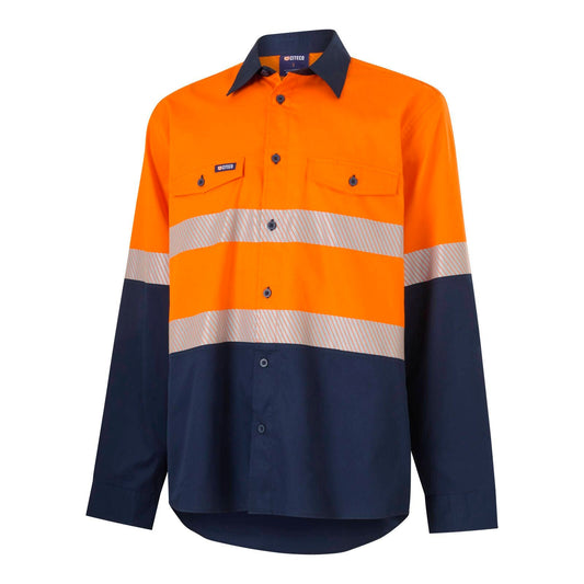 Citeco Long Sleeve Taped Shirt Hi Vis - Size S - Orange/Navy