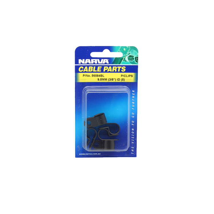Narva Nylon Cable Clamps P/Clips 9.5mm (3/8") - 5 Pack