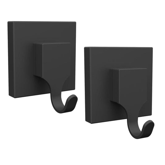 Fusion Loc Suction Bathroom Hook 2 Pack - 13kg - Black Matte - 60mm x 70mm x 50mm